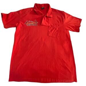 Vintage St Louis Cardinals Polo Shirt Mens XL Red MLB Baseball Golf Short Sleeve